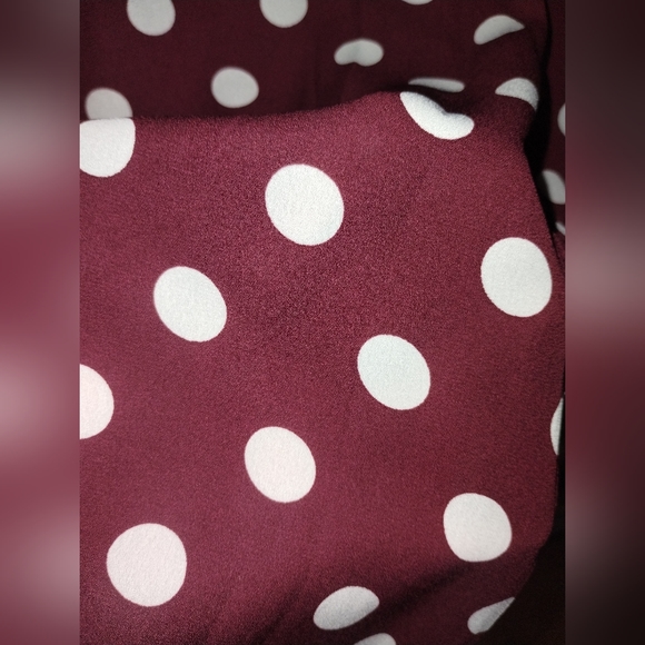 My Michelle sheer burgundy polka dot blouse size xl, button down loose fit - Picture 7 of 8